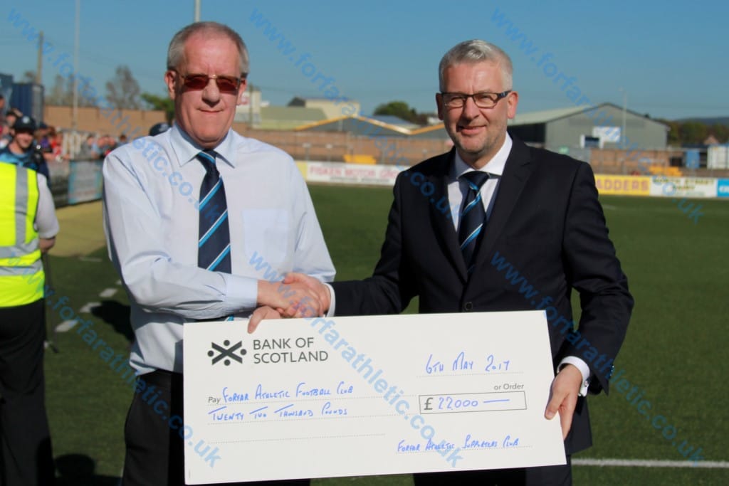 Supporters Club cheque presentation Supporters Club
