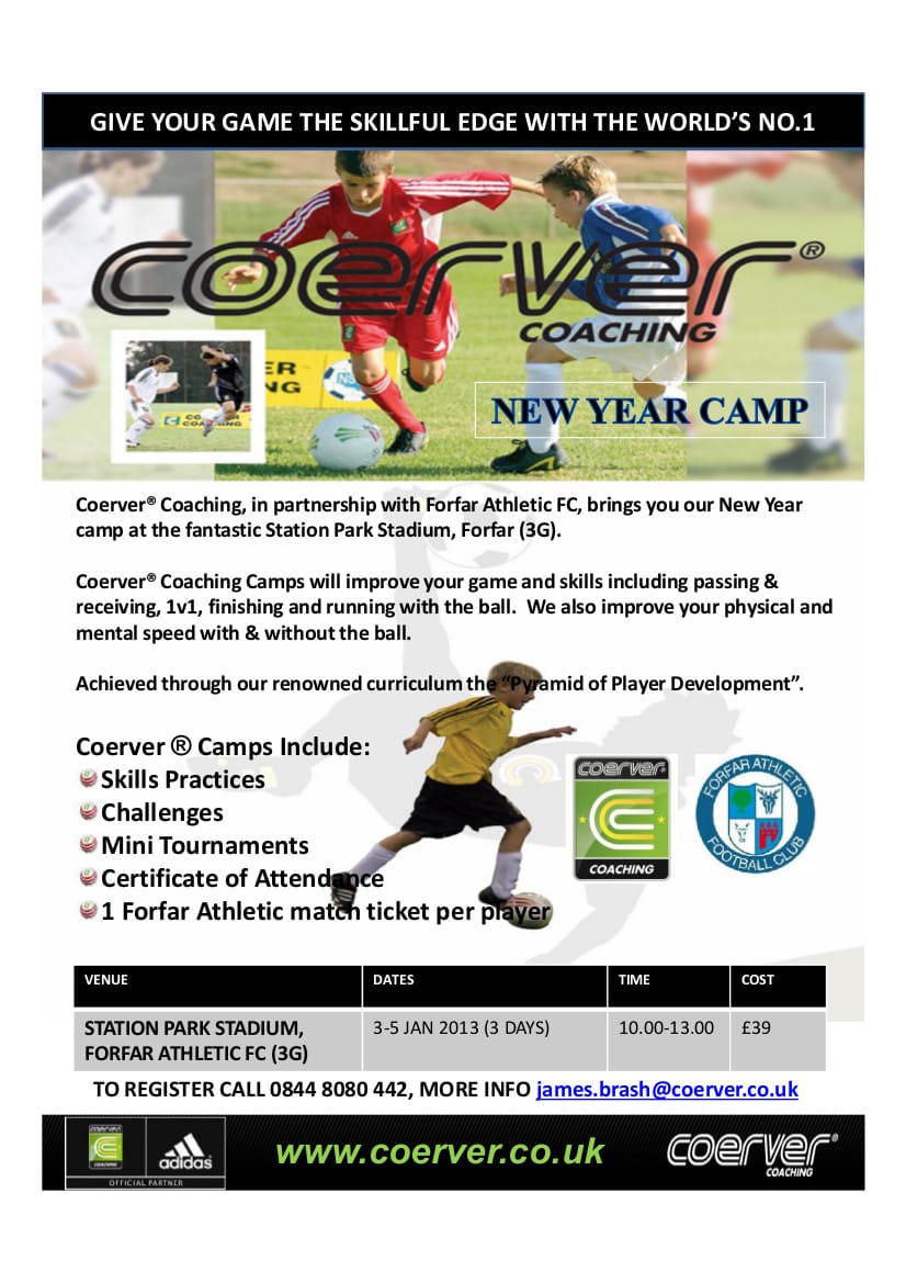 Coerver Camp 3-5 Jan 2013 Station Park Forfar